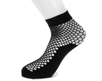 Black Fishnet Footie Crew Sock