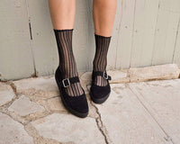 Black Lettuce Trim Lace Sock