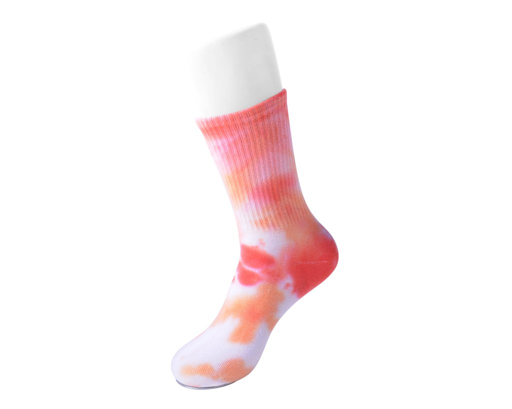 Tie-Dye Orange Crew Sock