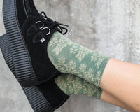 Sage Filigree Mesh Sock