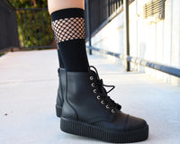 Black Knee High Mesh Sock