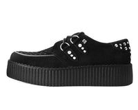 Black Suede Zipper Studded Mondo Creeper