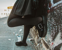 Black Suede Creeper Mule