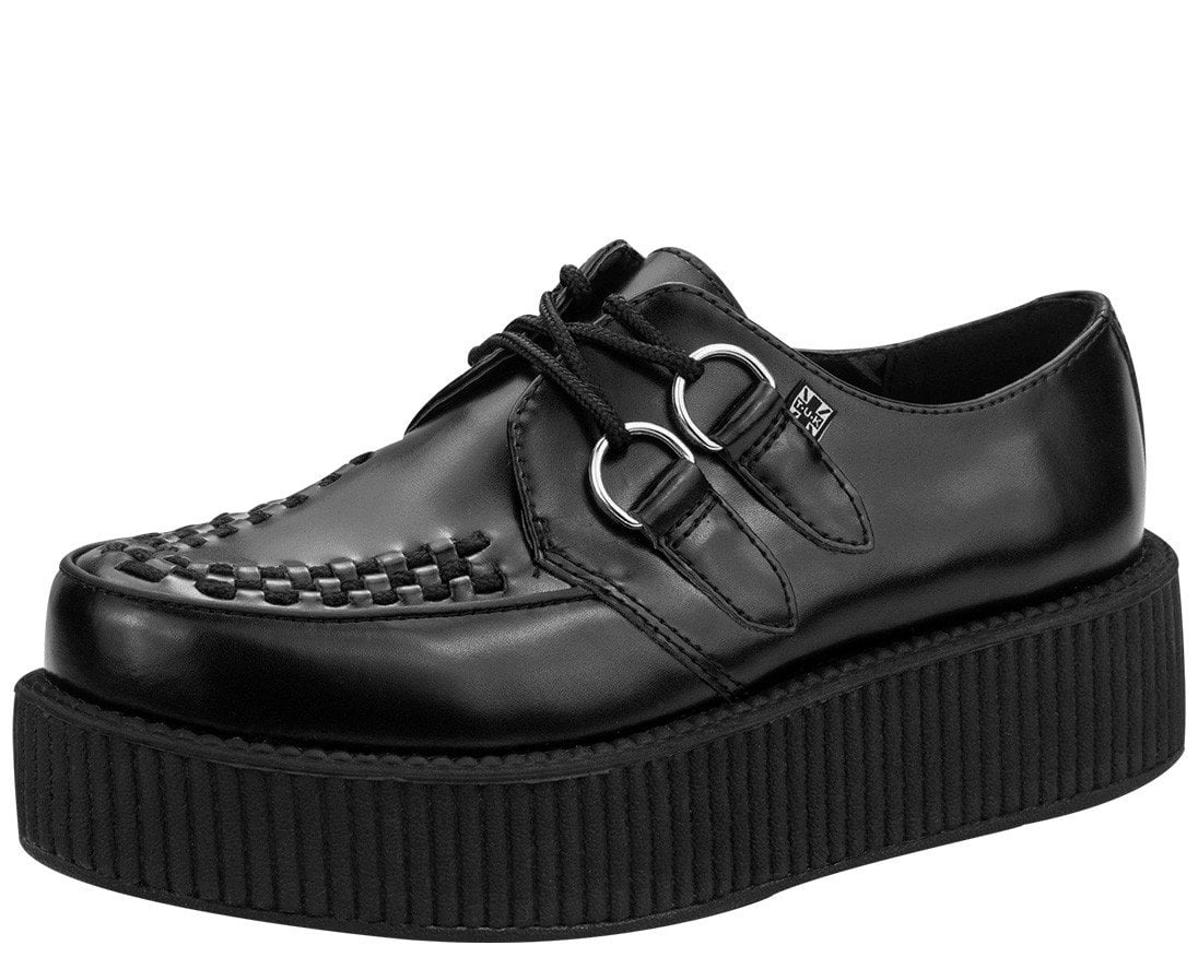 Black Leather Viva Creeper - T.U.K.