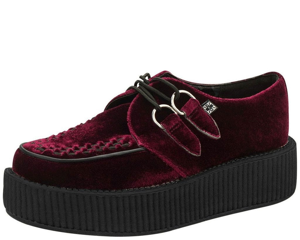 Burgundy Velvet Viva Mondo Creepers