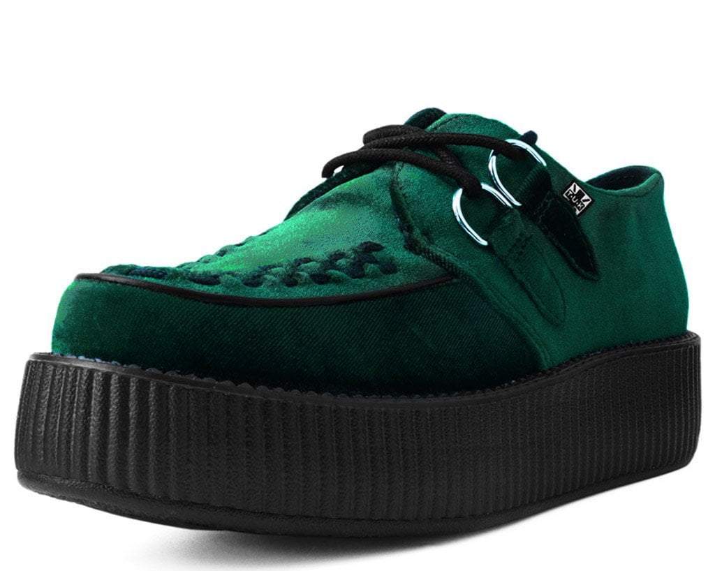 Emerald Green Velvet Round Toe Viva Mondo Creeper