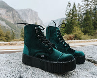 Green Velvet 7-Eye Viva Mondo Boot