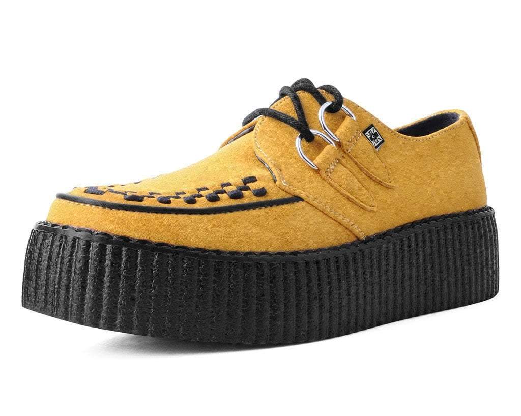 Mustard Faux Suede D-Ring Interlace Viva High Creeper