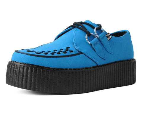 Teal Faux Suede Interlace Mondo Creeper