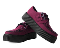 Burgundy Faux Suede Interlace Mondo Creeper