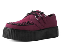 Burgundy Faux Suede Interlace Mondo Creeper