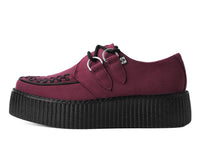 Burgundy Faux Suede Interlace Mondo Creeper