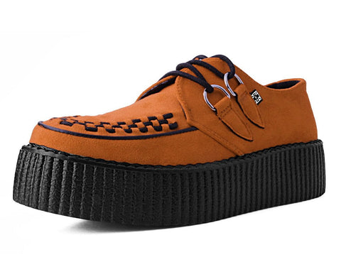 Burnt Orange Faux Suede Interlace Mondo Creeper